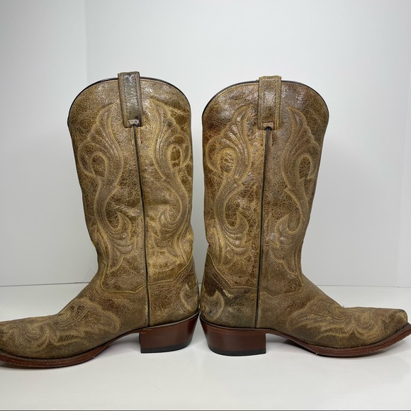 DAN POST Cowboy Boots Size 9 Tan Style 2231 - Picture 5 of 16